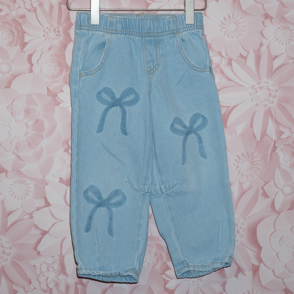 Bow Barrel Leg Jeans Size 3T