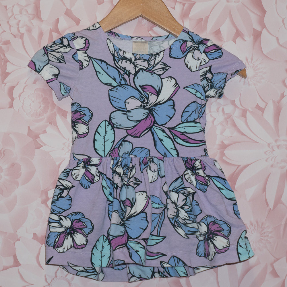 Floral Onesie Dress Size 6-12m