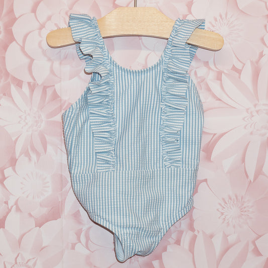 Striped Ruffled Swimsuit Size 6-9m