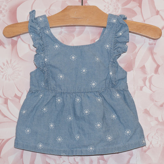 Sun Print Denim Dress Size 9m