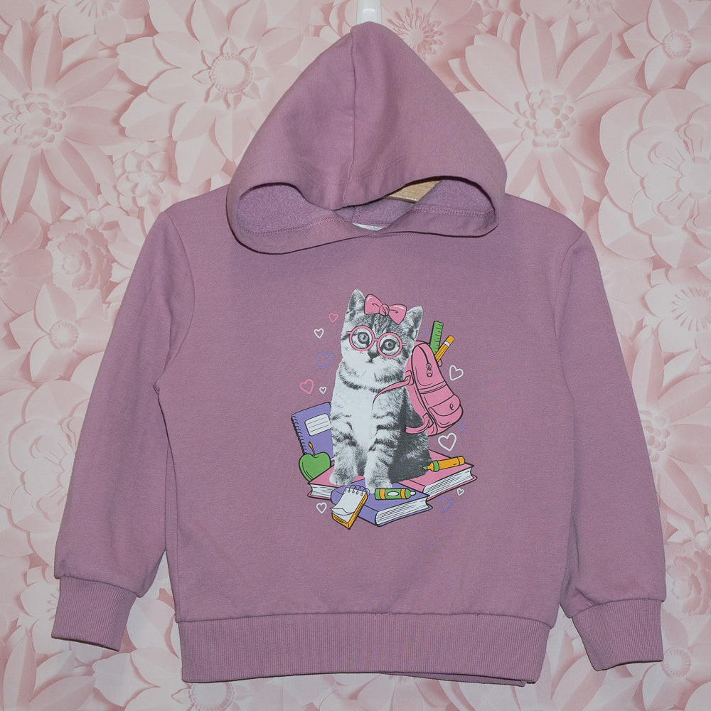 School Kitten Hoodie Size 5-6