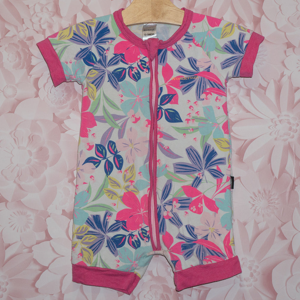 Floral Shortie Bonds Wondersuit Size 12-18m