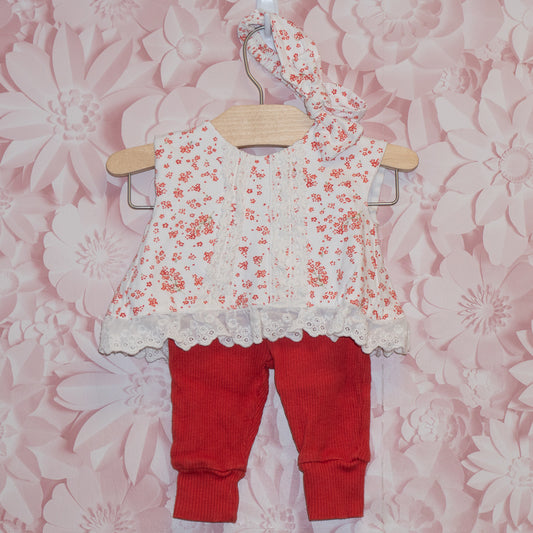 Floral & Lace Set Size 0-3m