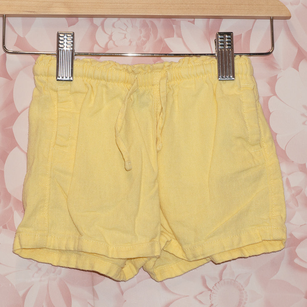 Yellow Linen Shorts Size 18-24m