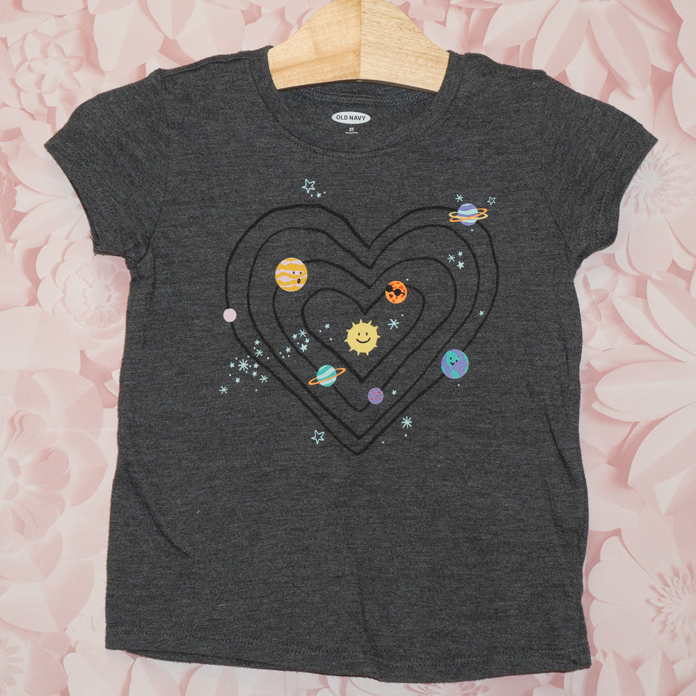 Heart Solar System Tee Size 3T