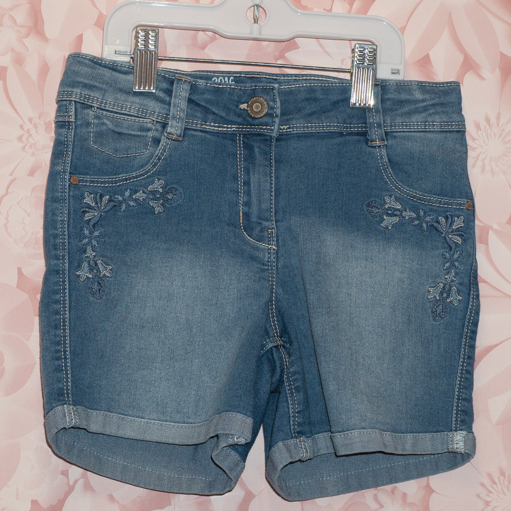 Embroidered Denim Shorts Size 12
