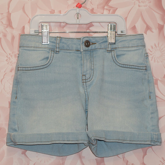 Light Wash Cuffed Denim Shorts Size 8