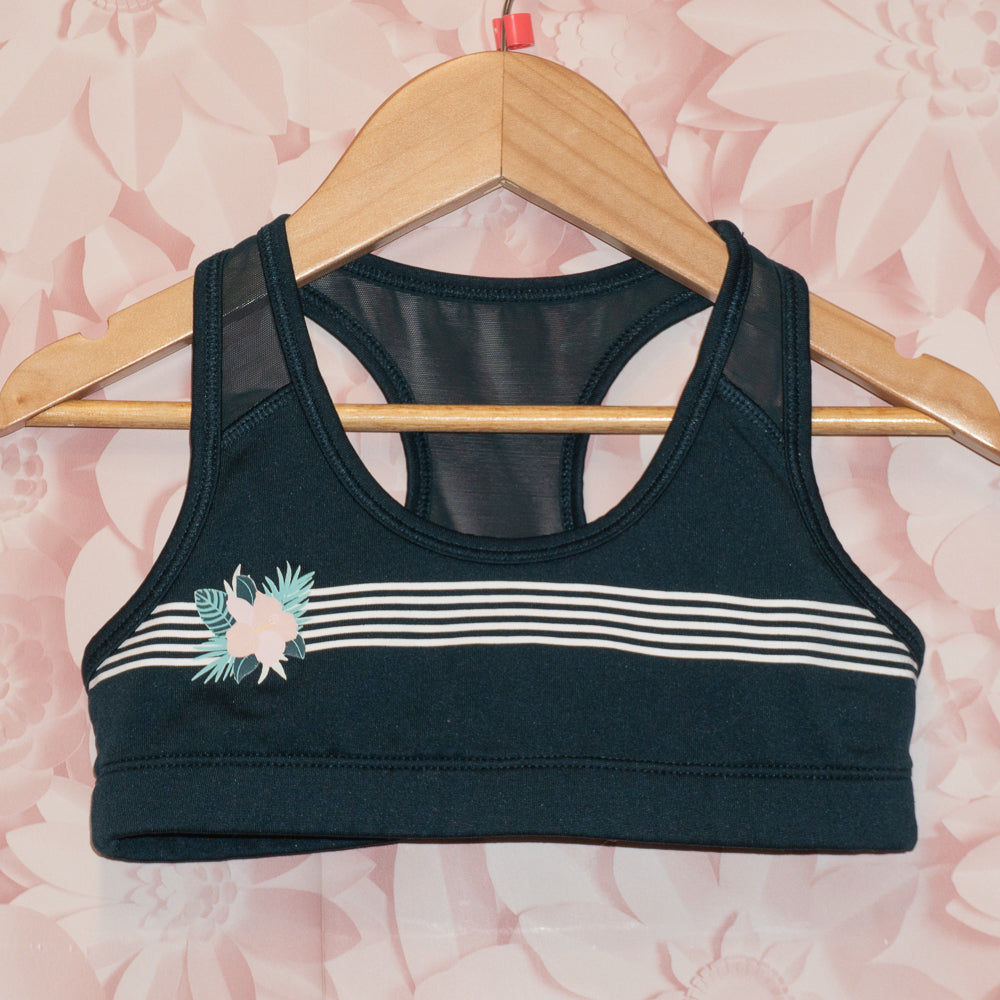 Floral Stripe Sports Bra Size 6-7