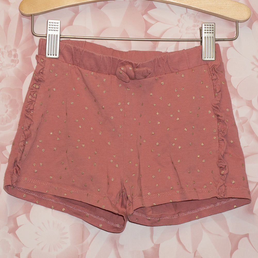 Ruffled Gold Dot Shorts Size 3/4T