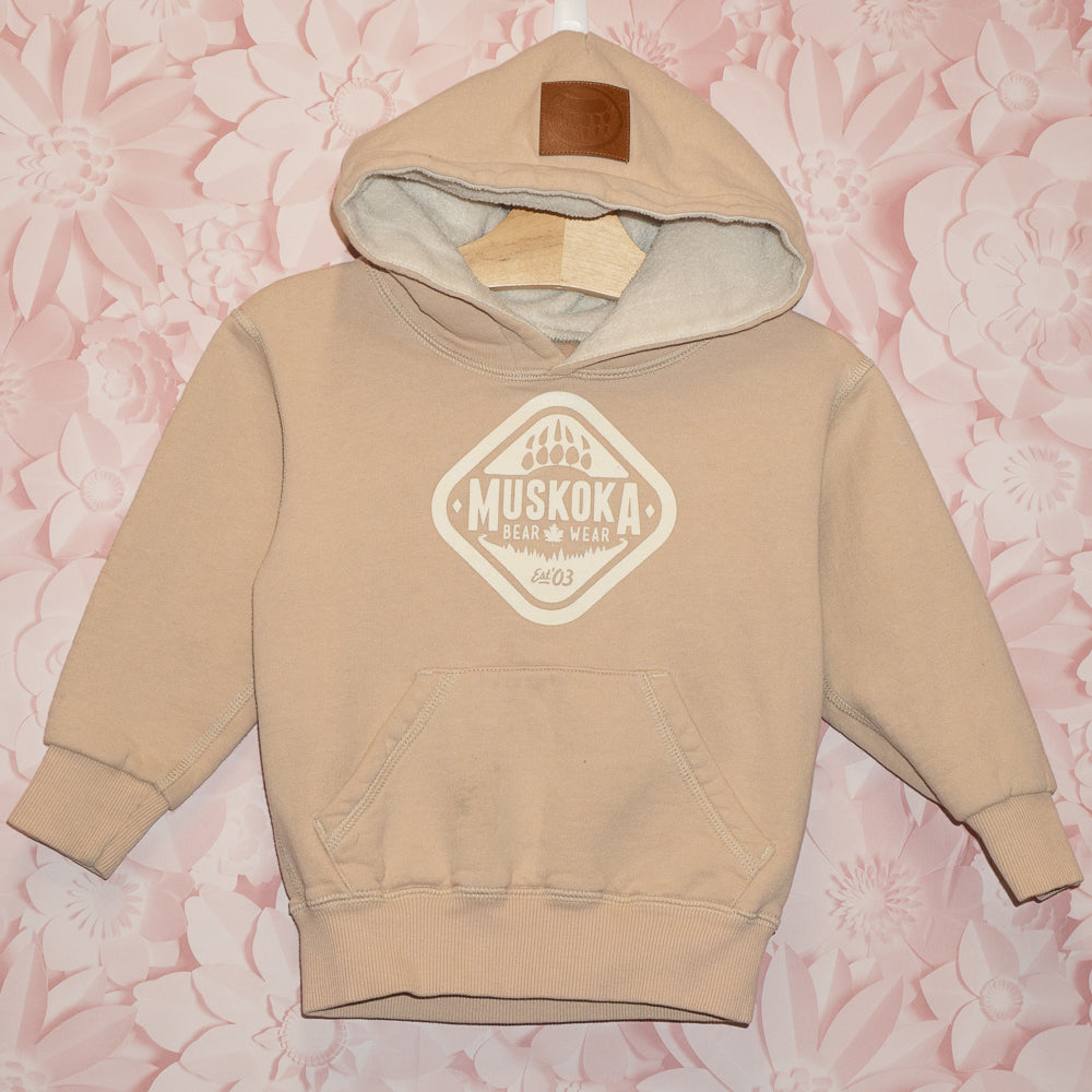 Beige Muskoka Bear Wear Hoodie Size 2-3