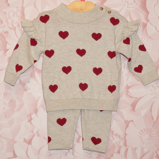 Heart Knit Set Size 6m