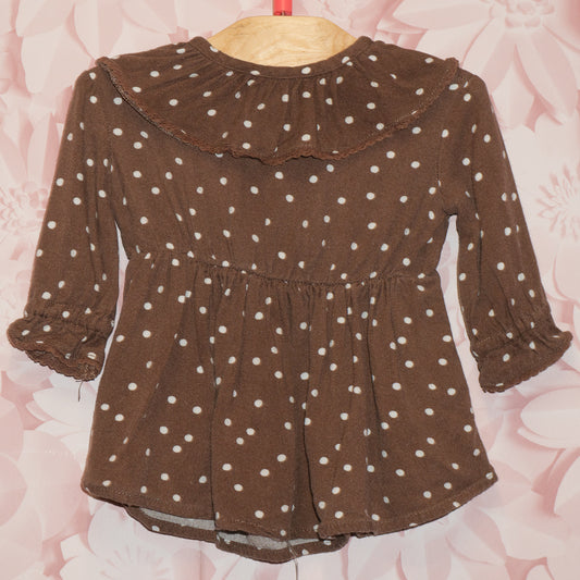 Brown Dotted Dress Size 3-6m