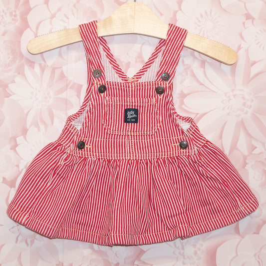 Striped Overall Dress Size 6m
