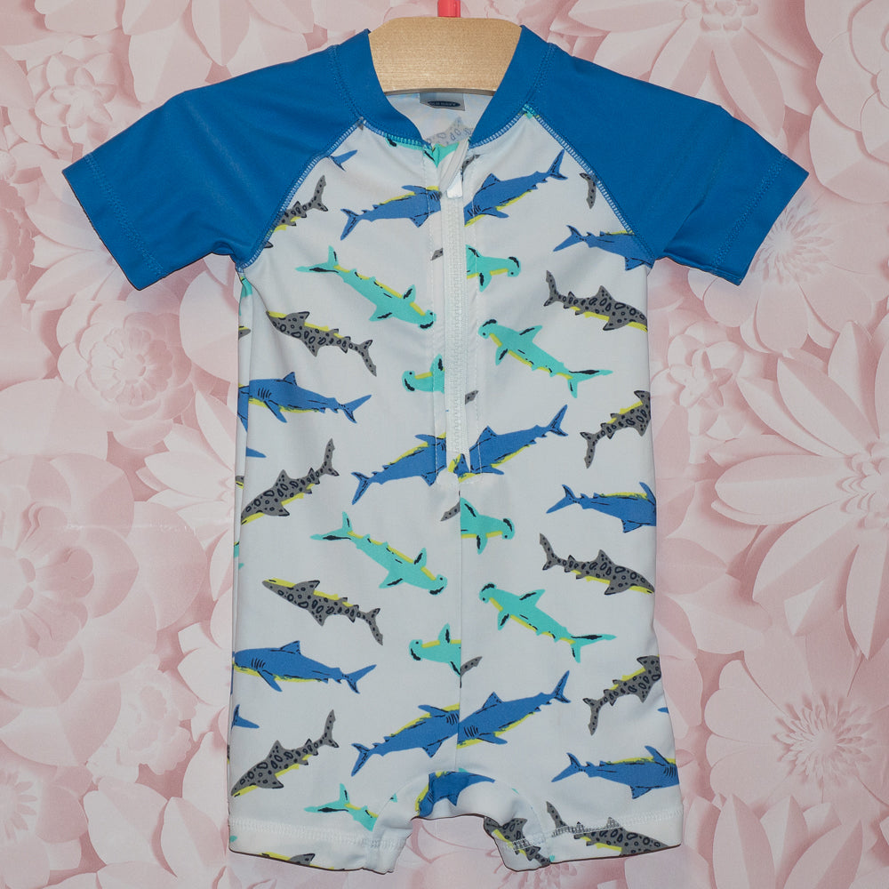 Shark Rashguard Swimsuit Size 6-12m