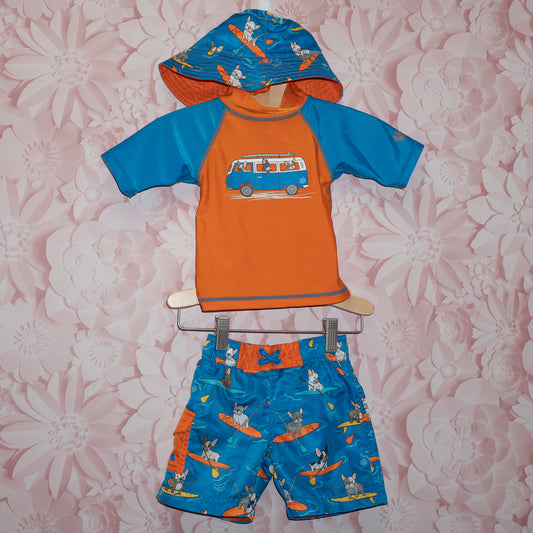 Surfing Dog 3-Pc Swim Set Size 12-18m