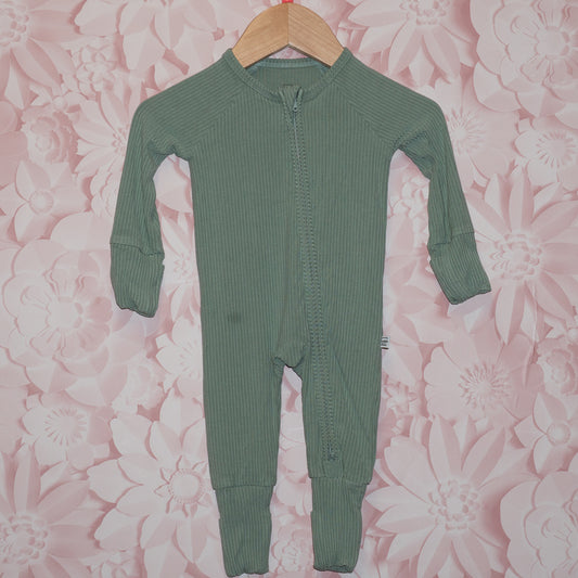 Ribbed Green Bamboo Sleeper Size 0-3m