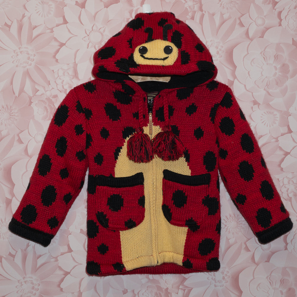 Ladybug Fleece-lined Sweater Size S (3-4)
