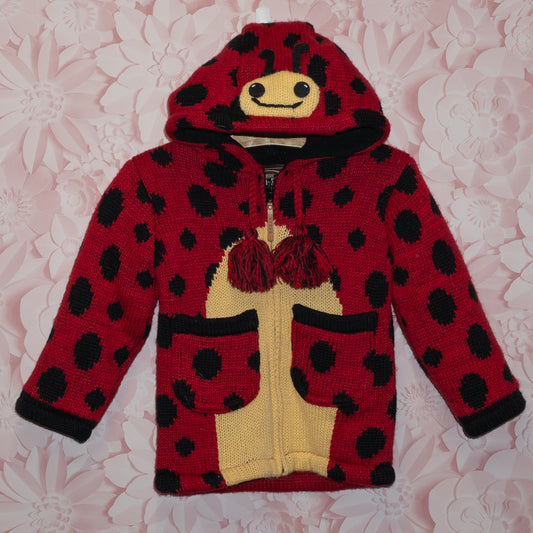 Ladybug Fleece-lined Sweater Size S (3-4)