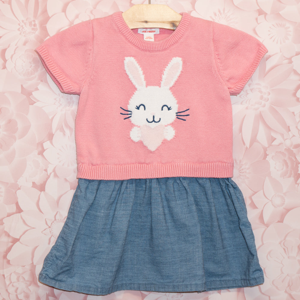 Knit & Denim Bunny Dress Size 2