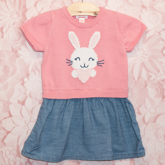Knit & Denim Bunny Dress Size 2
