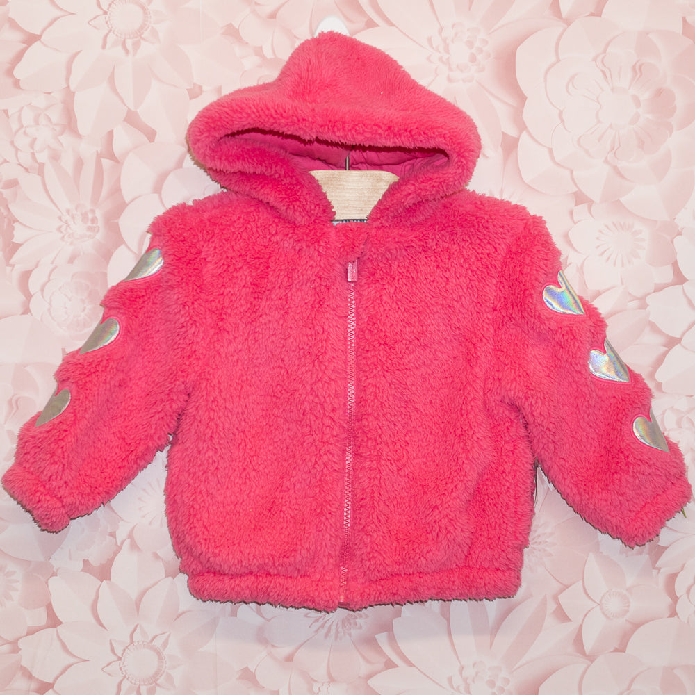 NWT Fuzzy Pink Jacket Size 12-18m