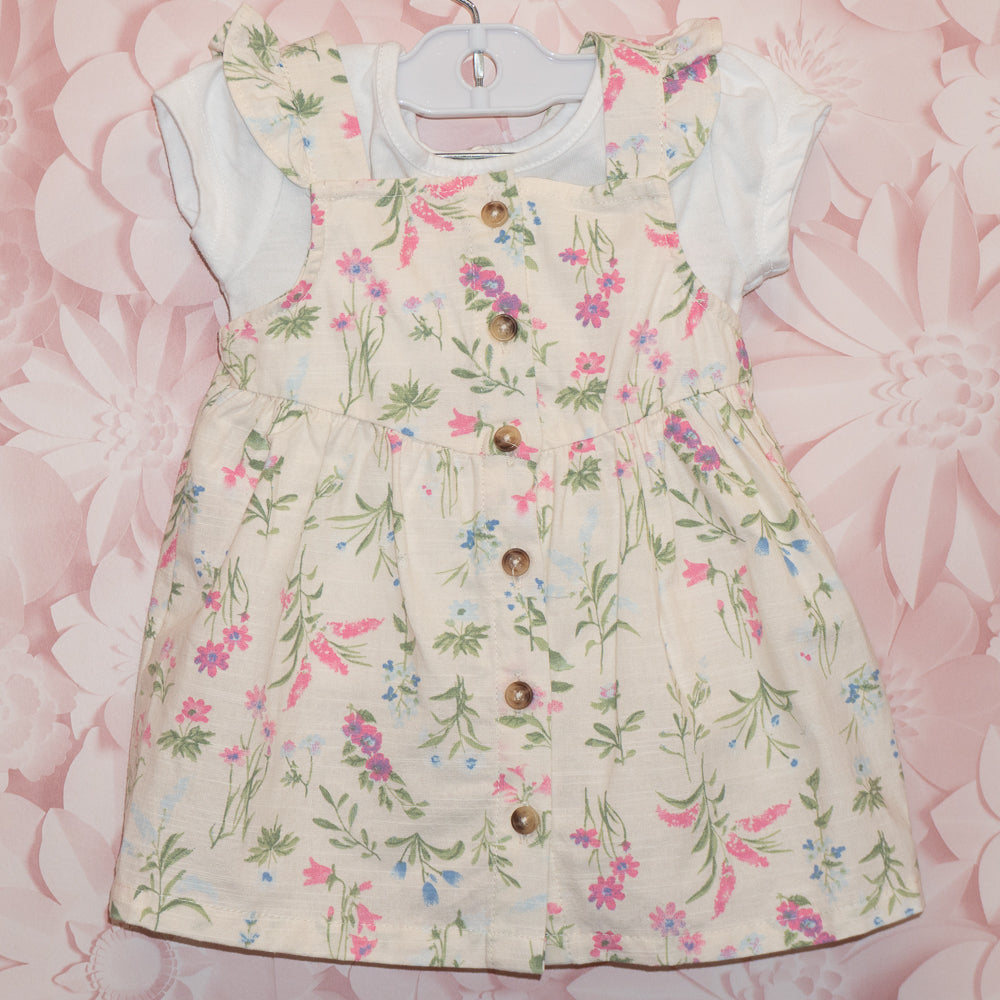 3 Piece Floral Dress Set Size 3-6m