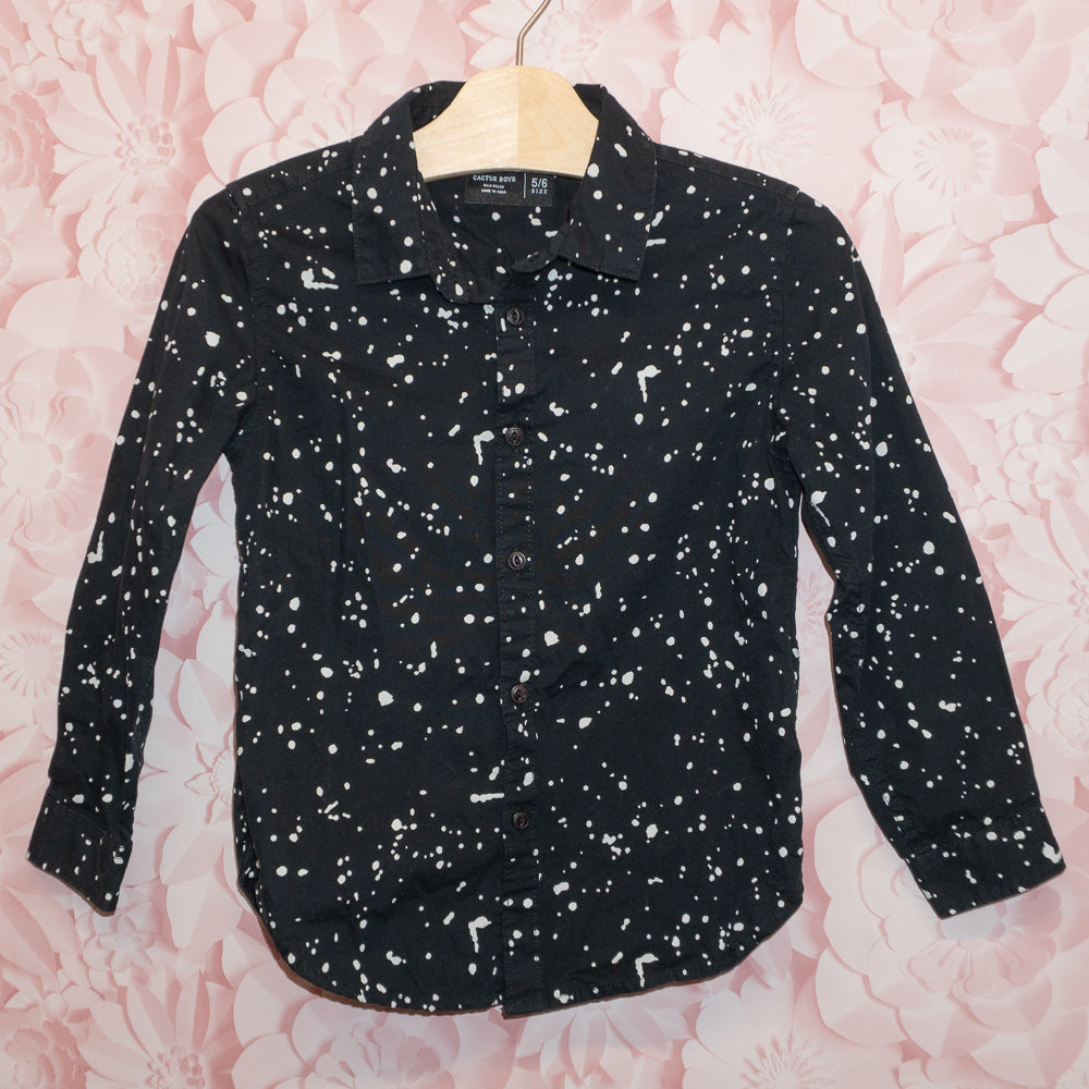 Splatter Button Down Shirt Size 5/6