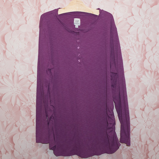 Purple Ribbed Maternity Top Size XL