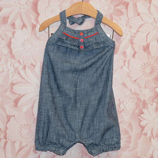 Denim Halter Romper Size 12-18m