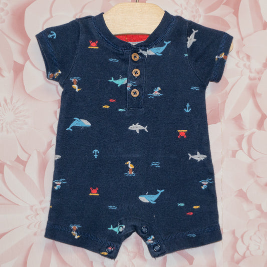 Marine Life Shortie Romper Size NB