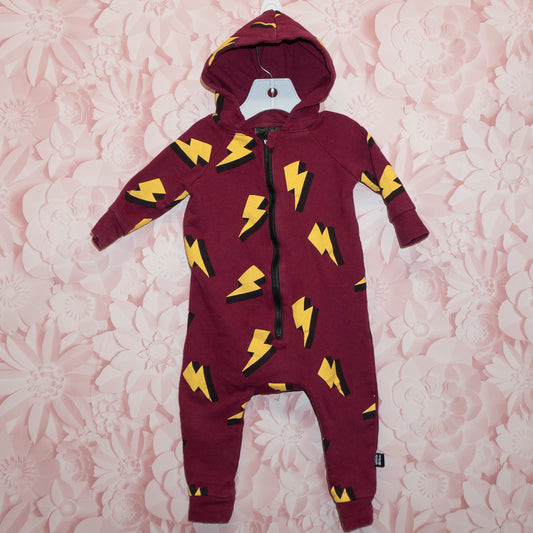 Lightning Bolt Hooded Romper Size 6-12m