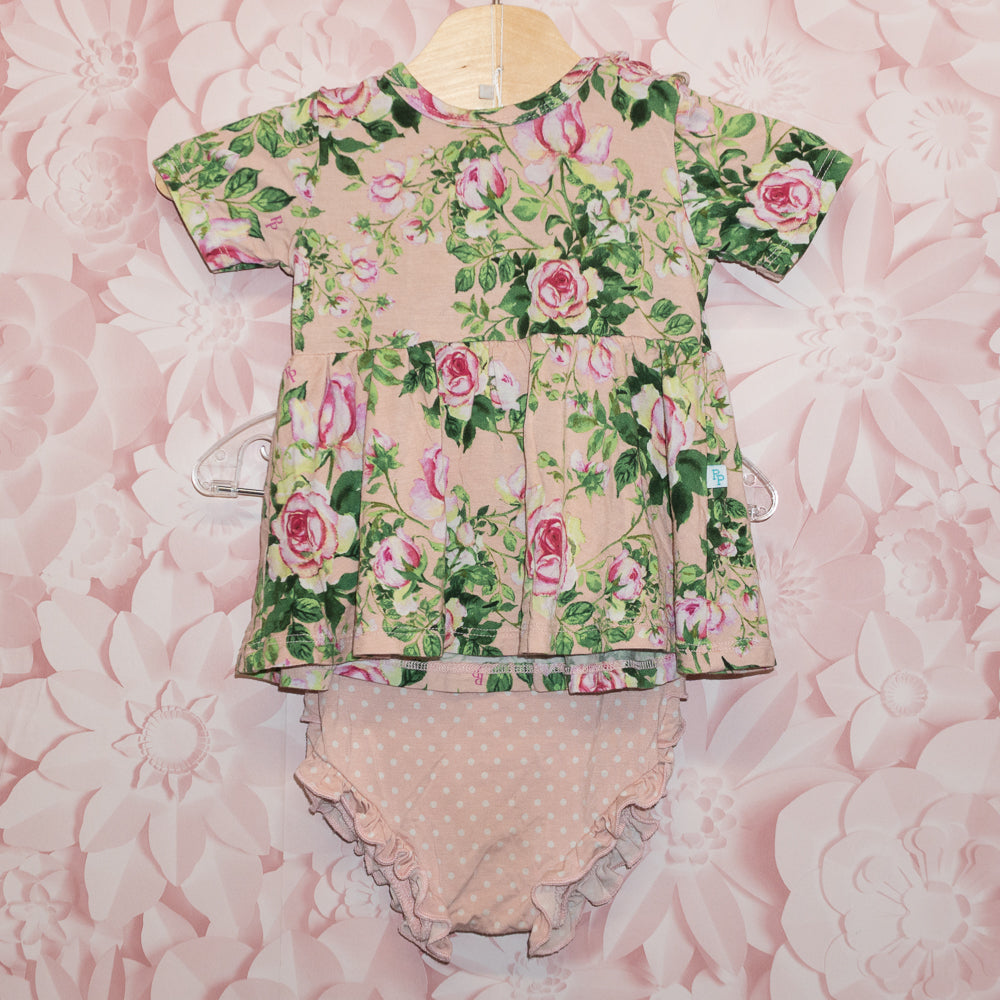 Bamboo Rose & Dot Bummie Set Size 6-12m