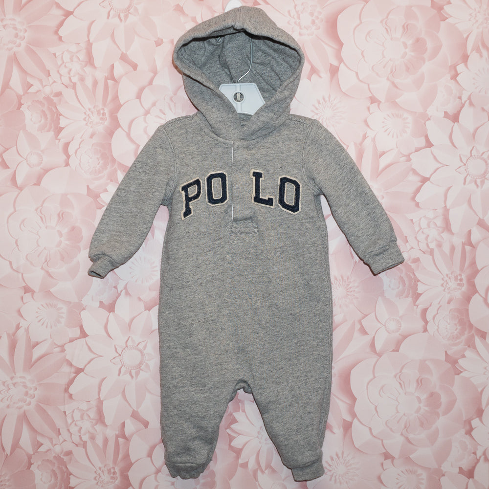 Polo Hooded Romper Size 6m