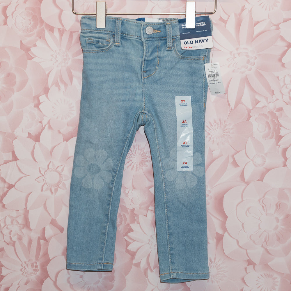 NWT Flower-Knee Jeggings Size 2T