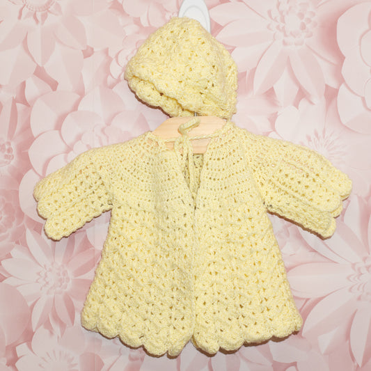 Yellow Handknit Set Size NB