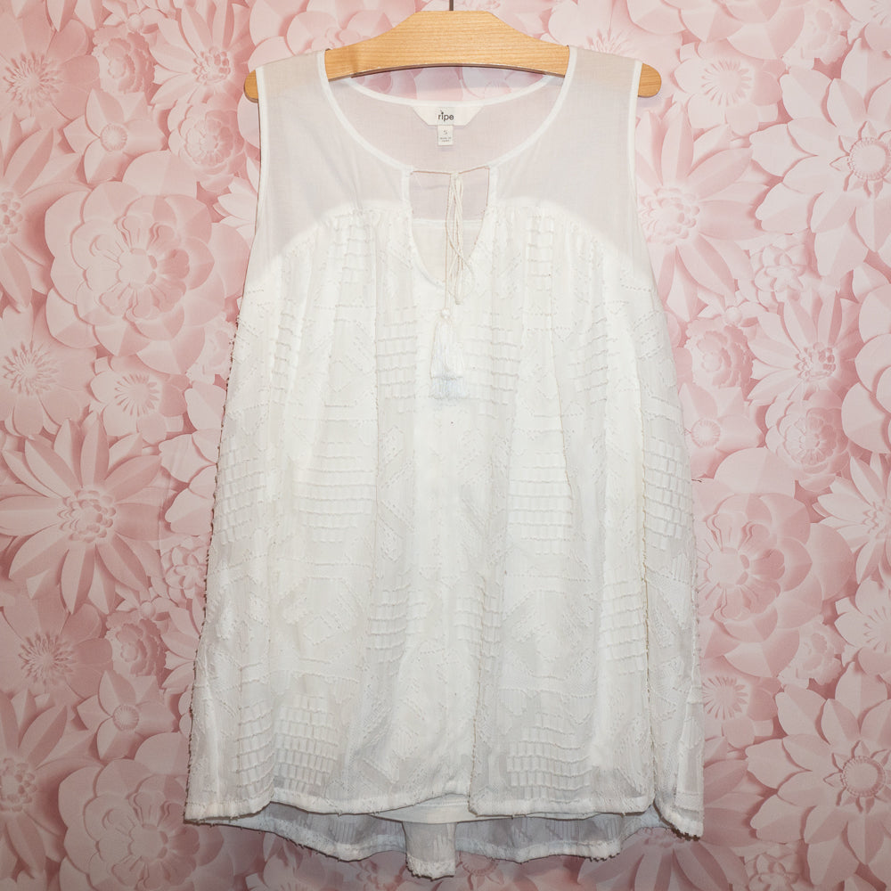 Layered White Maternity Top Size S