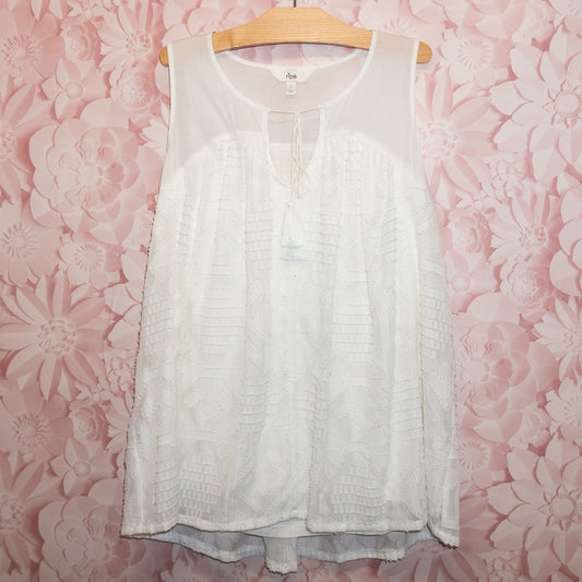 Layered White Maternity Top Size S