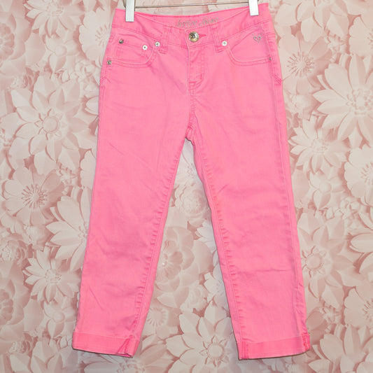 Pink Cropped Jeans Size 10