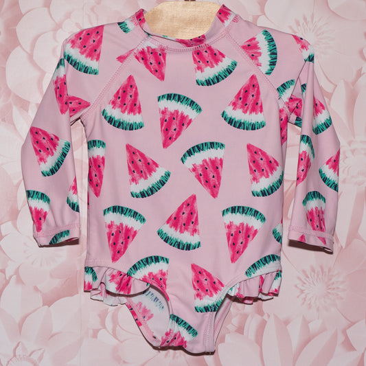 Watermelon Rashguard Swimsuit Size 6-12m