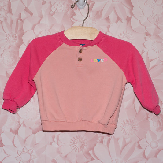 Loved Button Neck Sweatshirt Size 6-12m