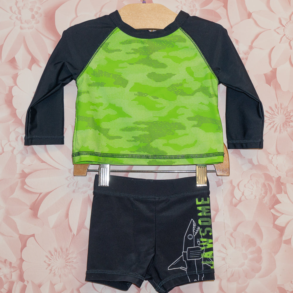 Jawsome 2-pc Rashguard Swimsuit Size 3-6m