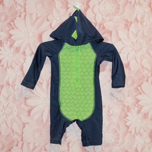 Dino Hooded Rashguard Swimsuit Size 3-6m