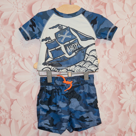 Pirate Rashguard 2-pc Swim Set Size 3-6m