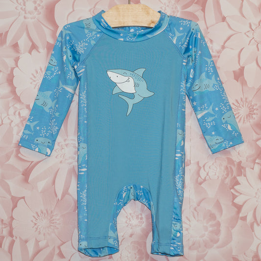 Shark Rashguard Swimsuit Size 3-6m