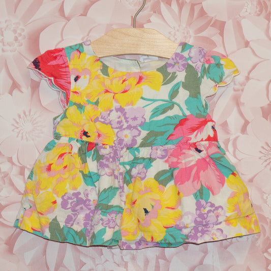 Colourful Floral Top Size 18-24m