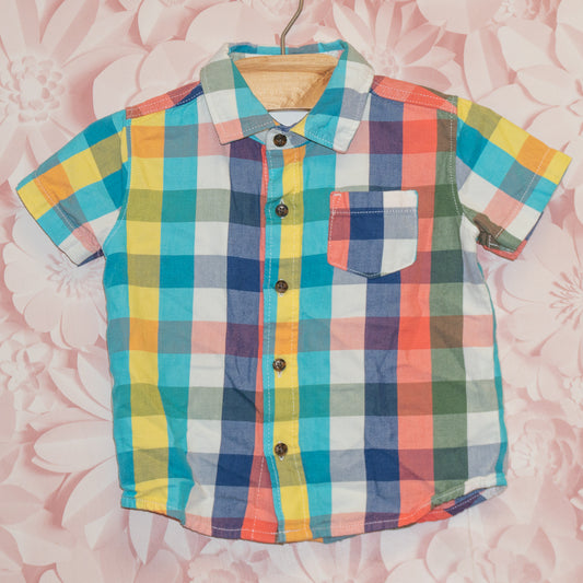 Colourful Plaid Shirt Size 18m