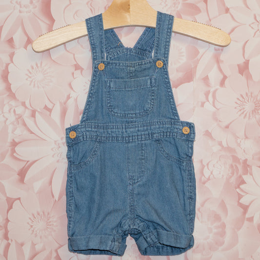 Light Denim Short-alls SIze 3-6m