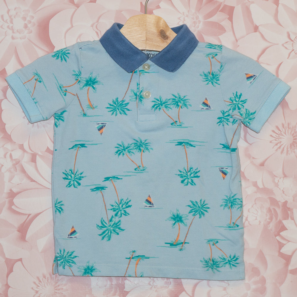 Palm & Sailboat Polo Size 2T