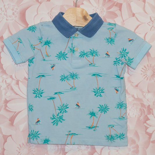 Palm & Sailboat Polo Size 2T