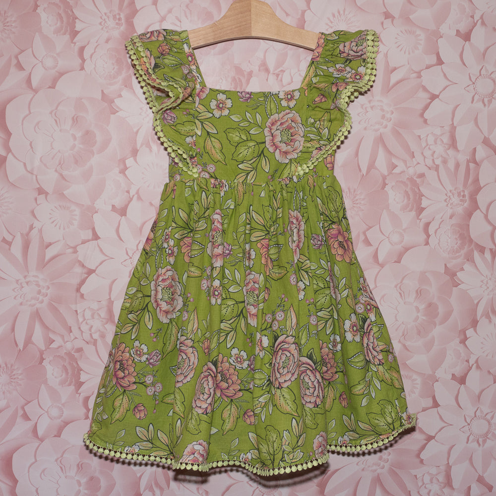 Green Floral Dress Size 5